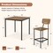 Costway 5-Piece Industrial Dining Table Set with Counter Height Table & 4 Bar Stools Black/Grey/Walnut